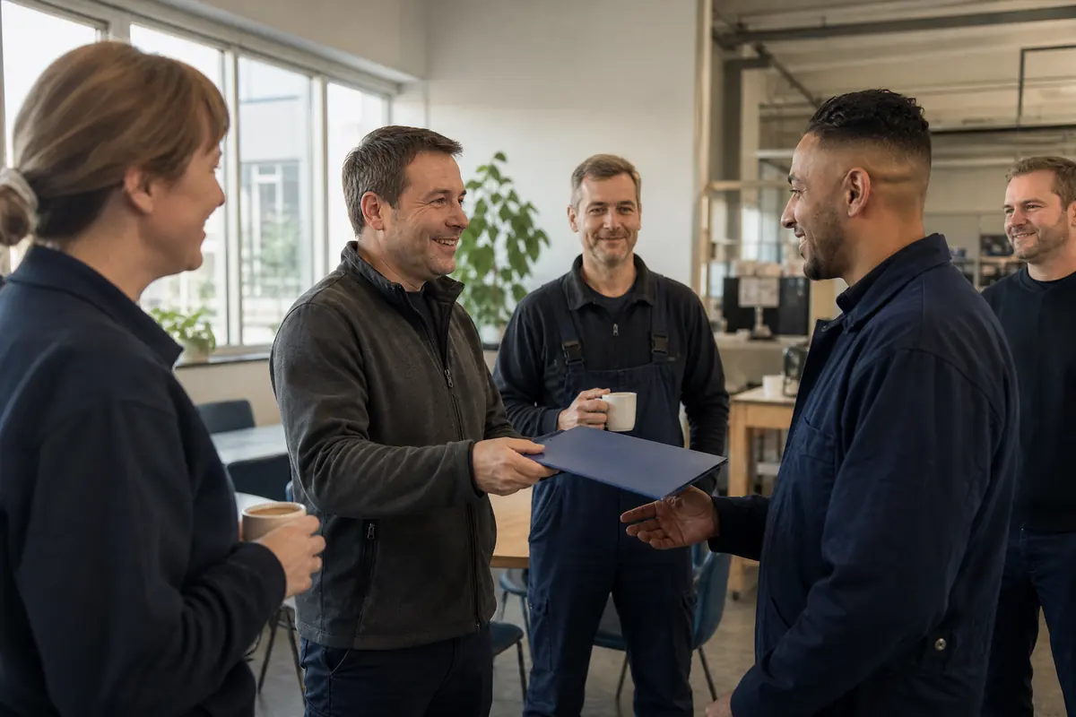 Erster Arbeitstag einer neuen Fachkraft im Team